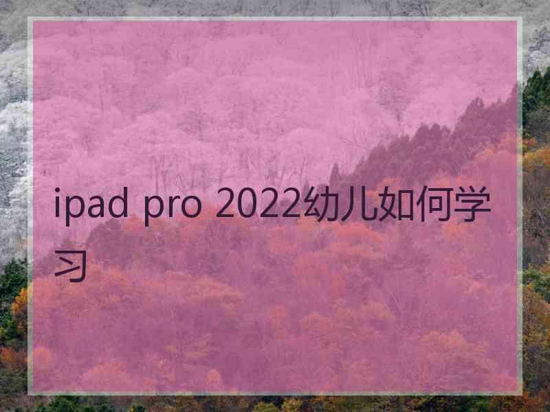 ipad pro 2022幼儿如何学习