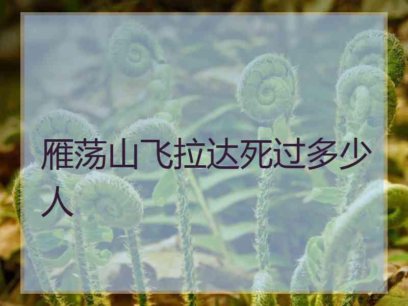 雁荡山飞拉达死过多少人