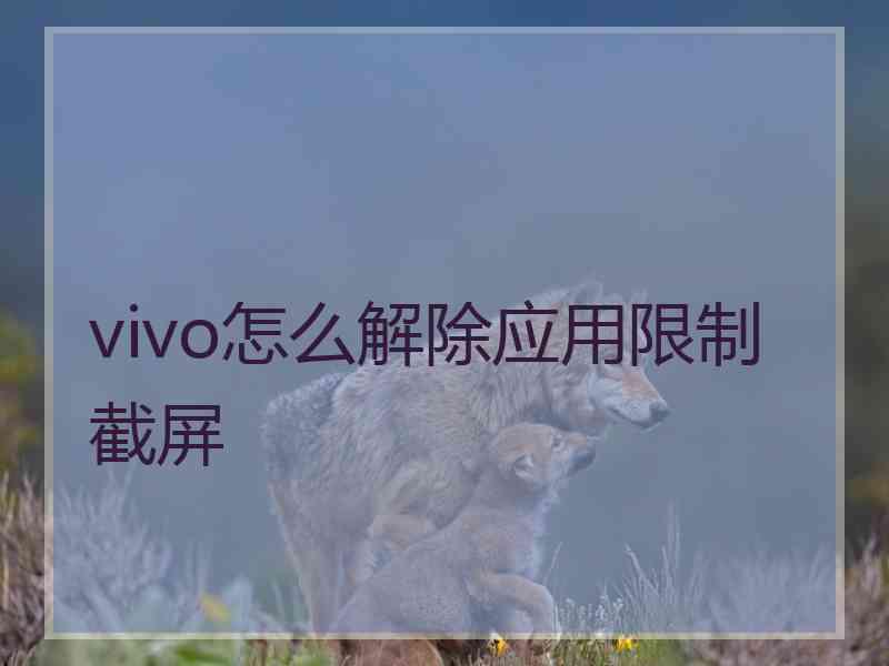 vivo怎么解除应用限制截屏