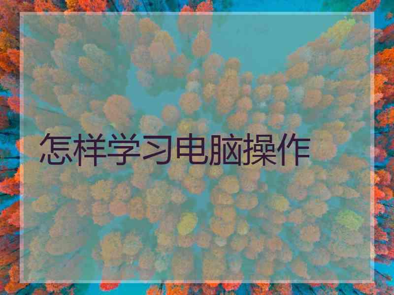 怎样学习电脑操作