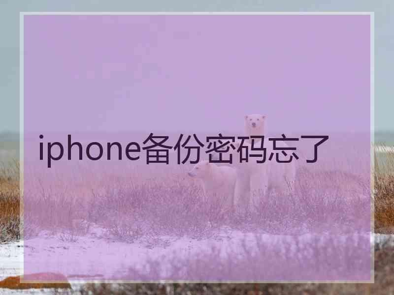 iphone备份密码忘了