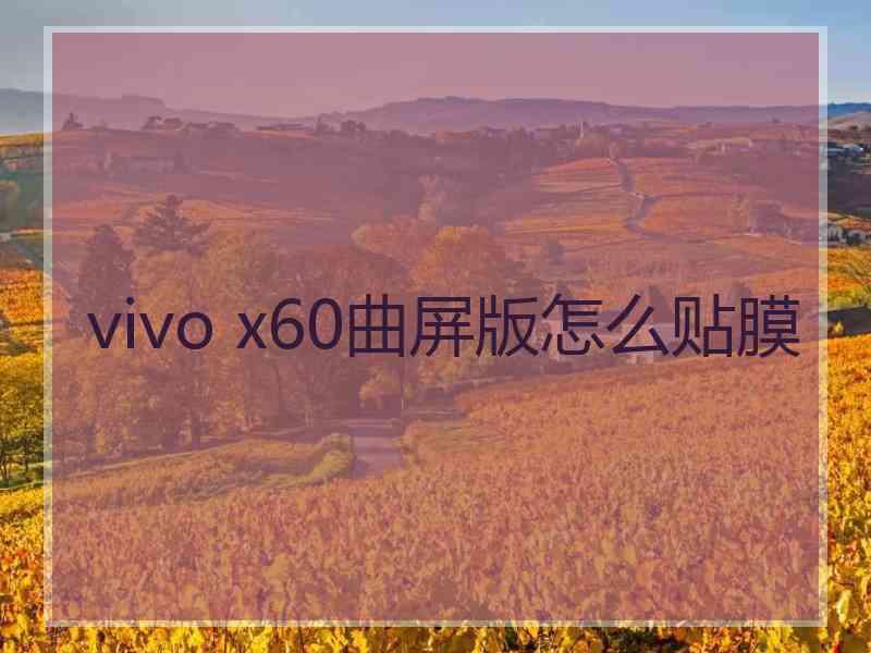 vivo x60曲屏版怎么贴膜