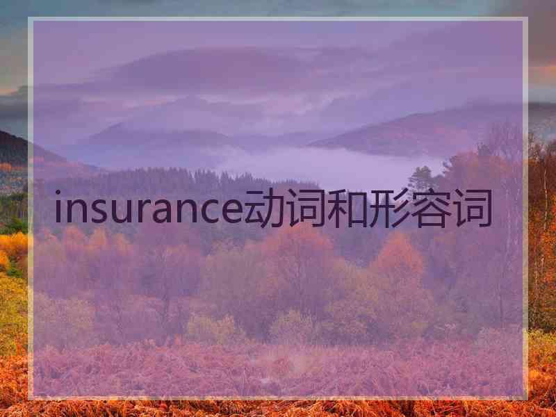 insurance动词和形容词