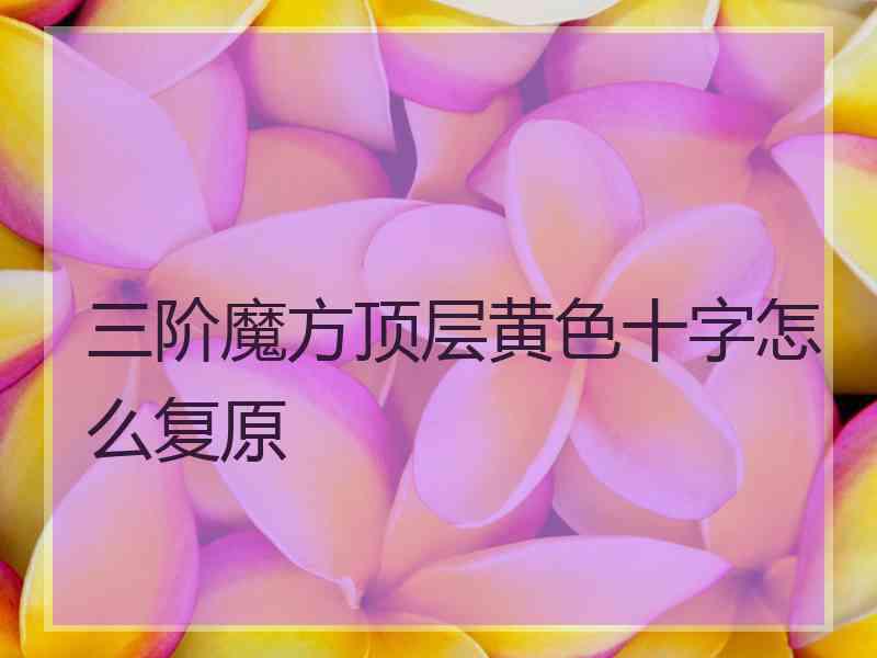 三阶魔方顶层黄色十字怎么复原