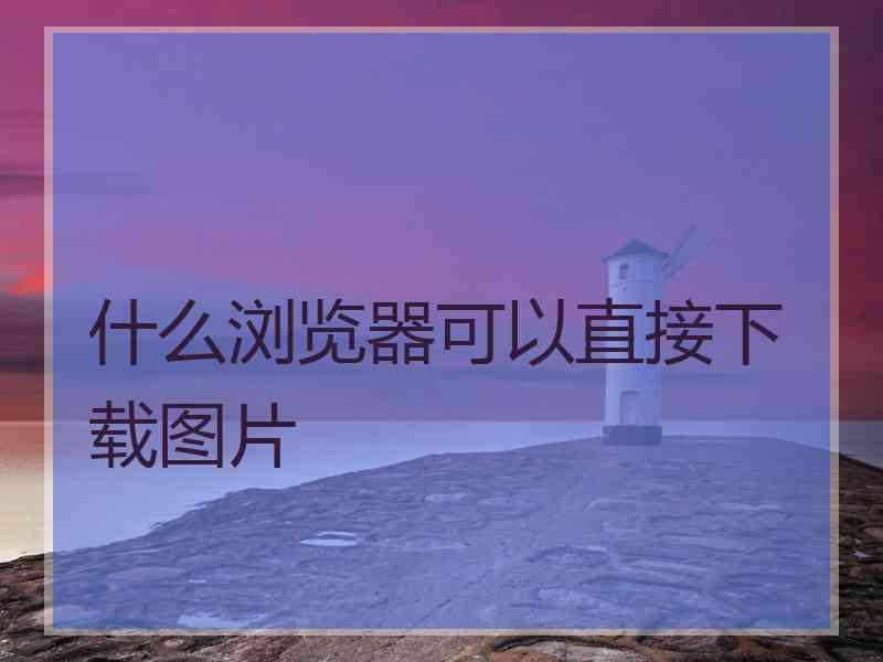 什么浏览器可以直接下载图片