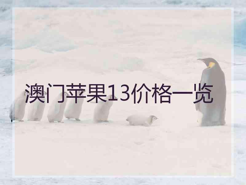 澳门苹果13价格一览