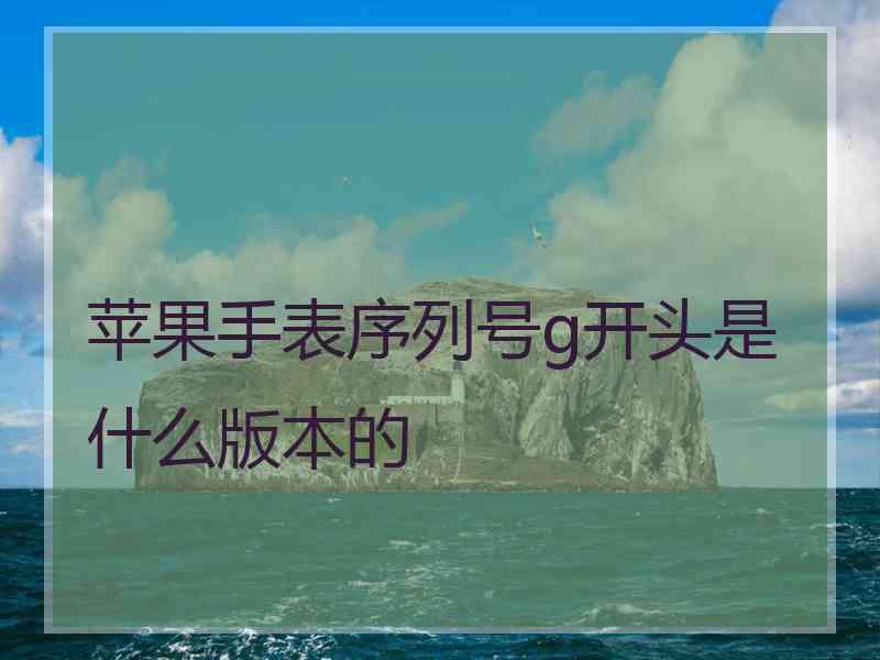 苹果手表序列号g开头是什么版本的