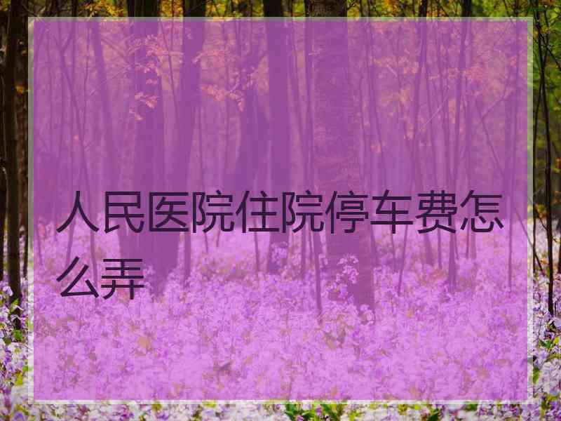 人民医院住院停车费怎么弄