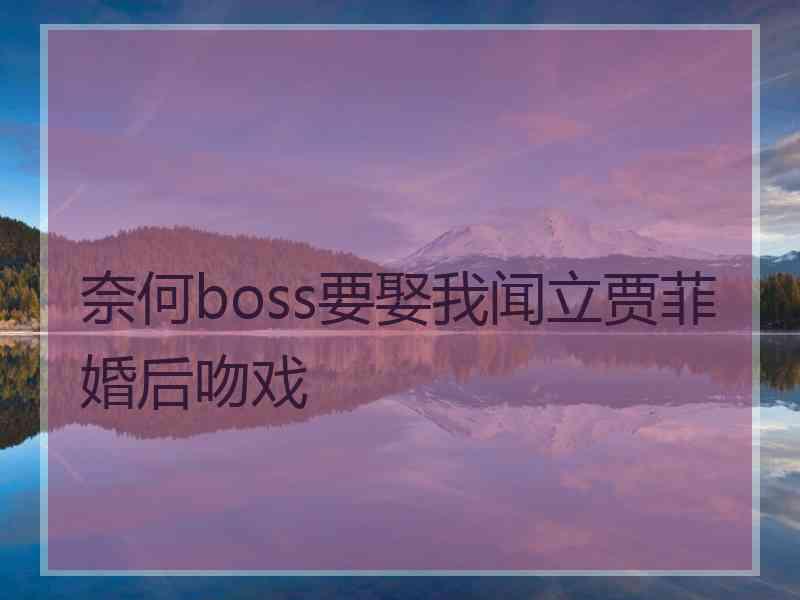 奈何boss要娶我闻立贾菲婚后吻戏