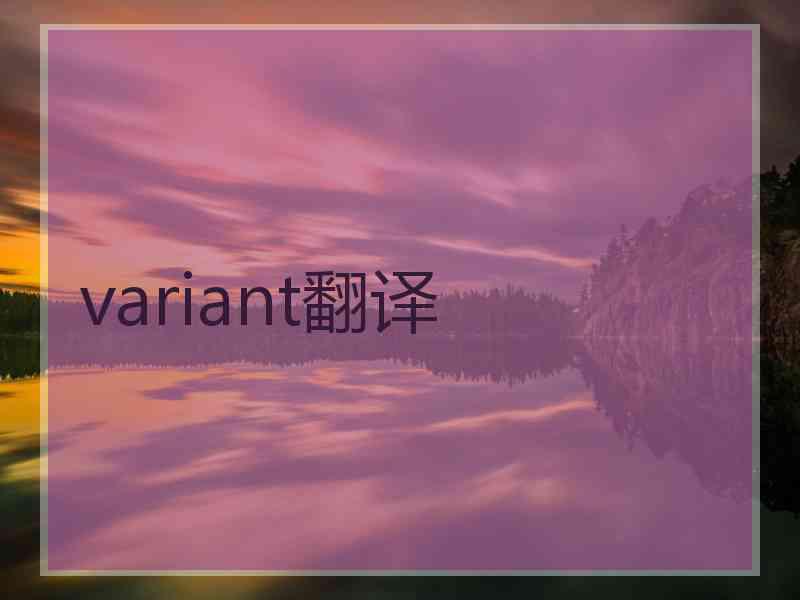 variant翻译