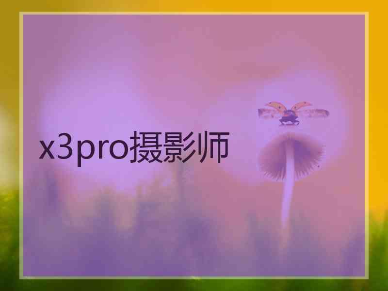 x3pro摄影师