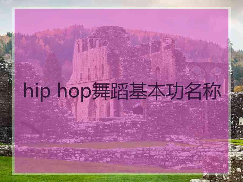 hip hop舞蹈基本功名称