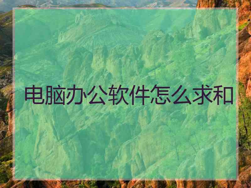 电脑办公软件怎么求和