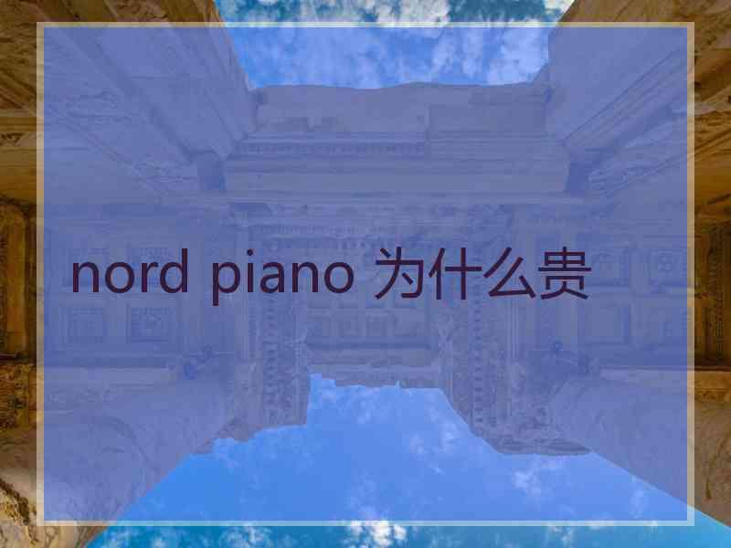 nord piano 为什么贵