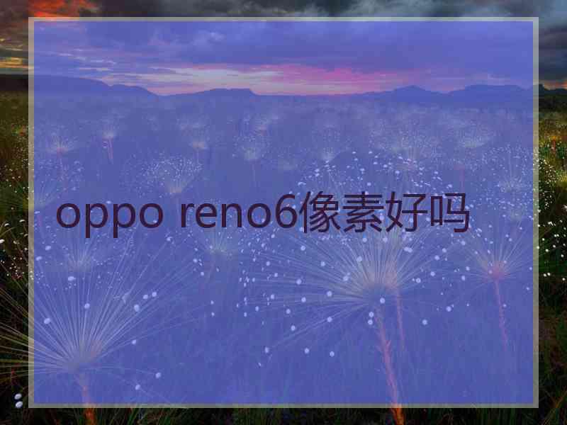 oppo reno6像素好吗