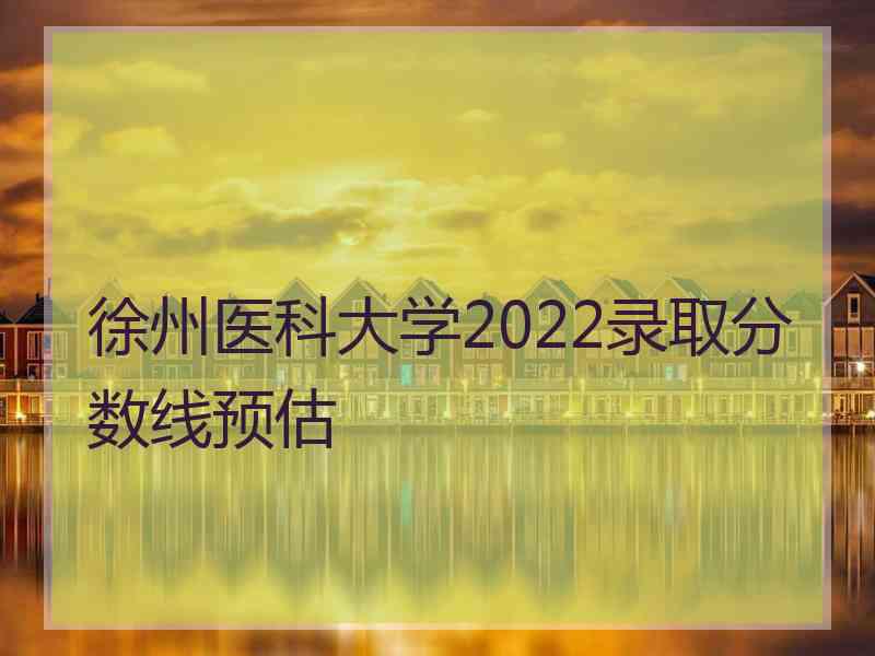 徐州医科大学2022录取分数线预估