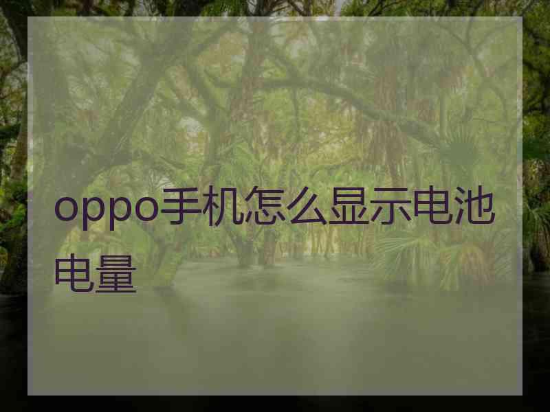 oppo手机怎么显示电池电量