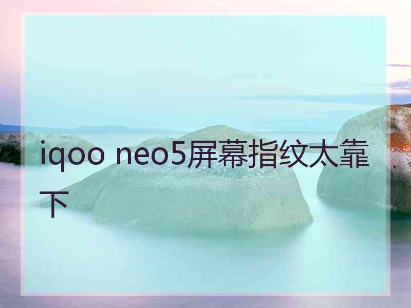 iqoo neo5屏幕指纹太靠下