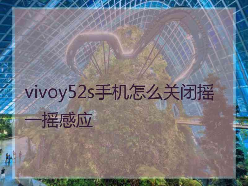 vivoy52s手机怎么关闭摇一摇感应