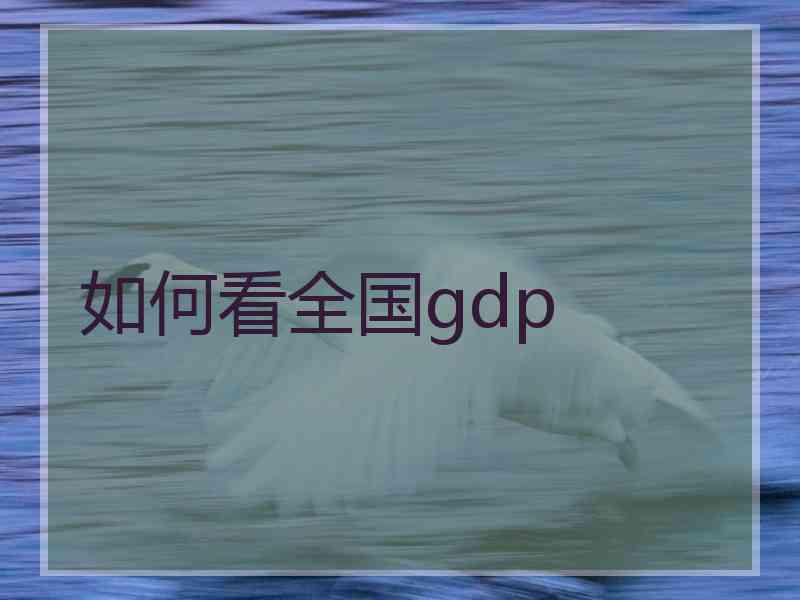 如何看全国gdp