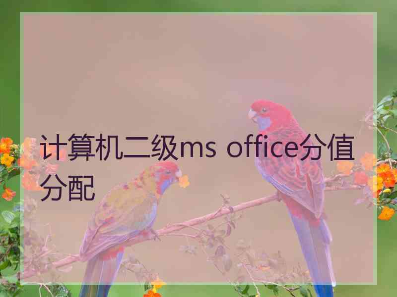 计算机二级ms office分值分配