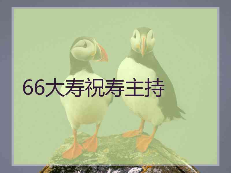 66大寿祝寿主持