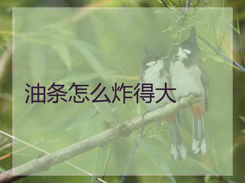 油条怎么炸得大