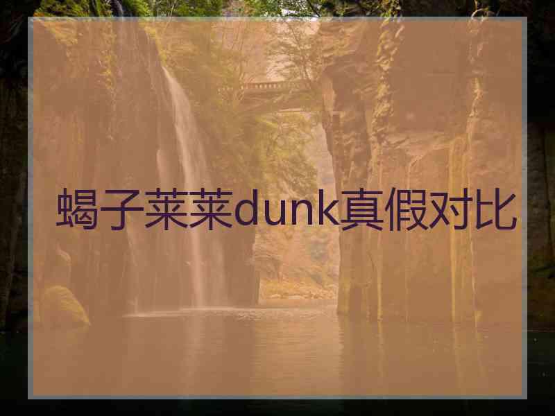 蝎子莱莱dunk真假对比