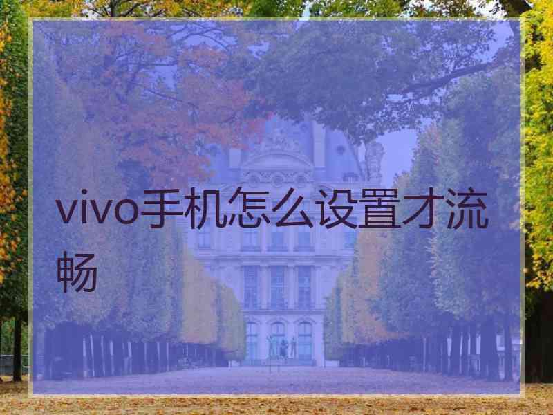 vivo手机怎么设置才流畅