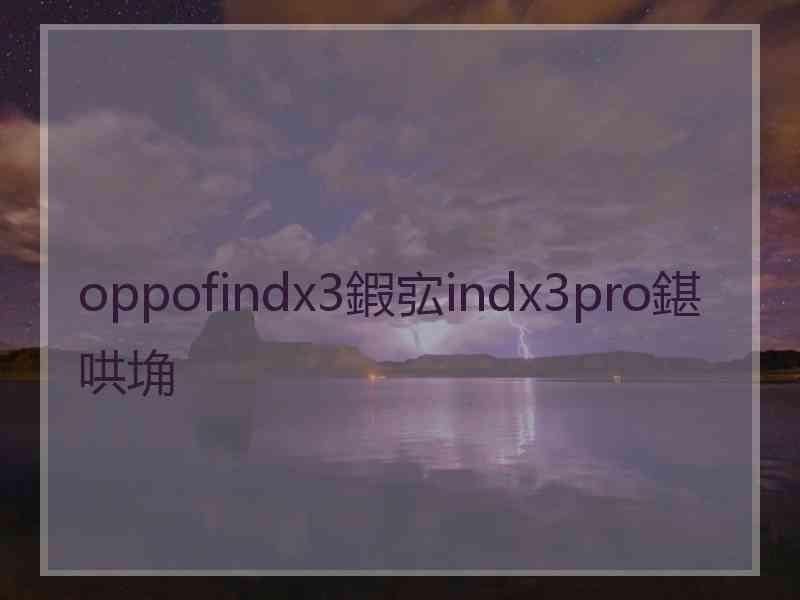 oppofindx3鍜宖indx3pro鍖哄埆