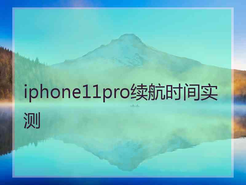 iphone11pro续航时间实测