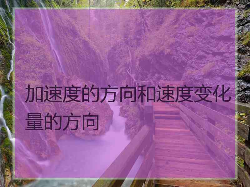 加速度的方向和速度变化量的方向