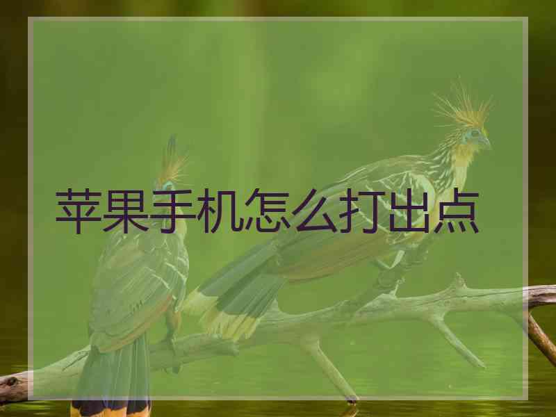 苹果手机怎么打出点