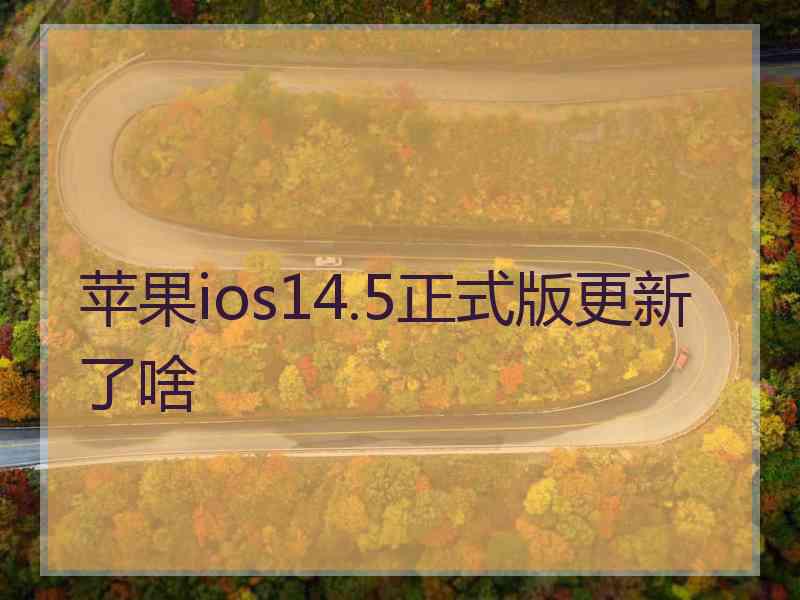 苹果ios14.5正式版更新了啥