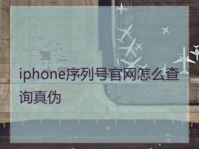 iphone序列号官网怎么查询真伪