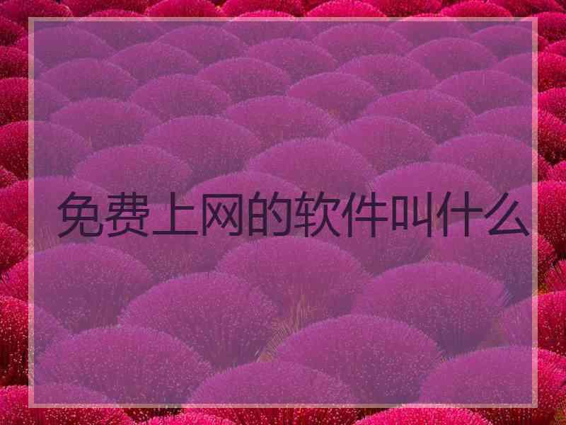 免费上网的软件叫什么