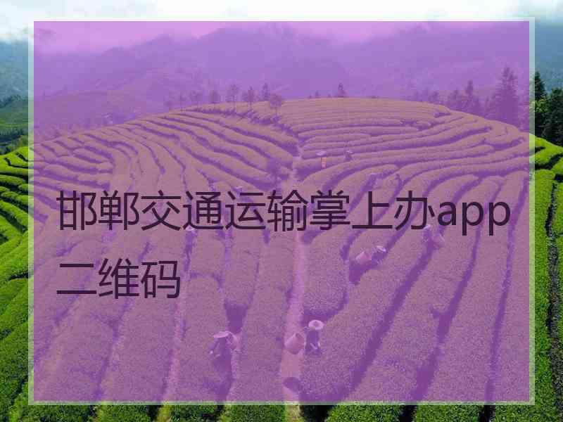 邯郸交通运输掌上办app二维码