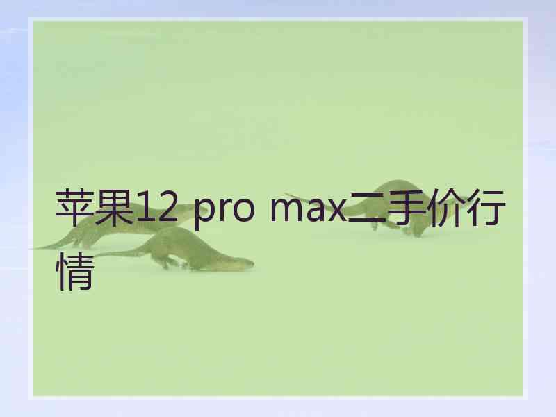 苹果12 pro max二手价行情