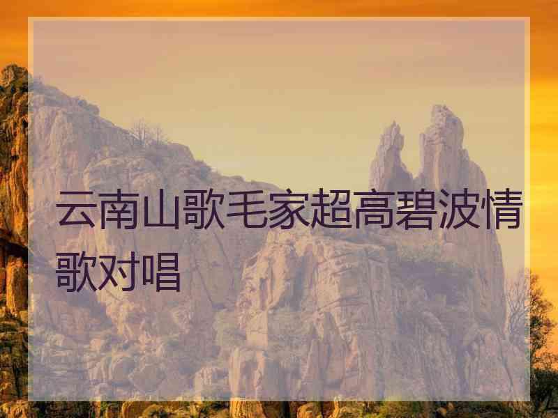 云南山歌毛家超高碧波情歌对唱