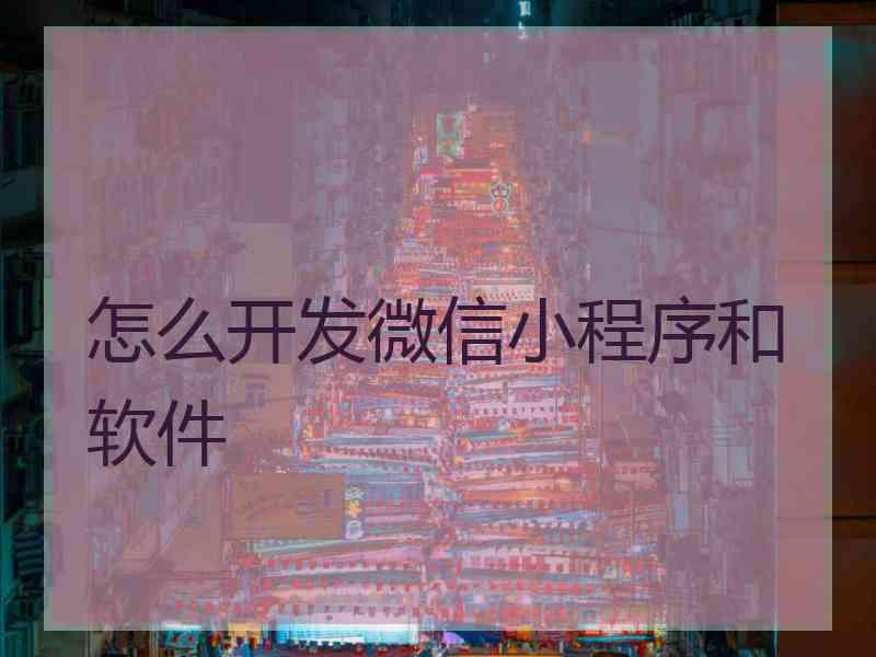 怎么开发微信小程序和软件