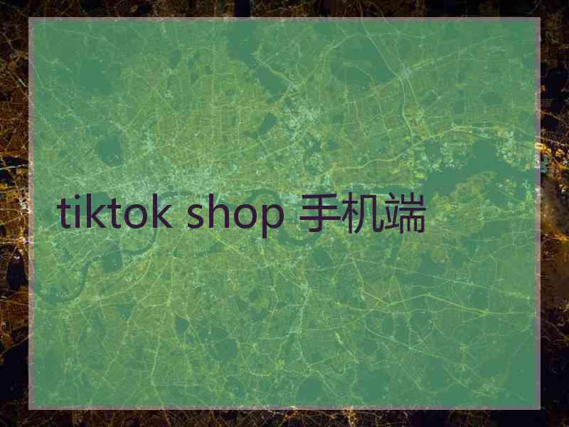 tiktok shop 手机端