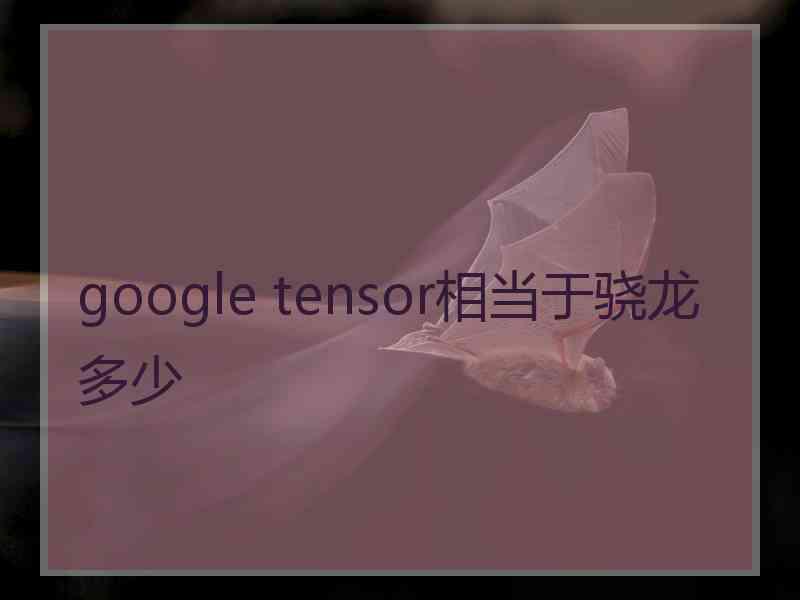 google tensor相当于骁龙多少
