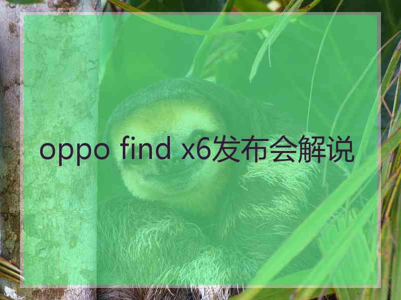 oppo find x6发布会解说