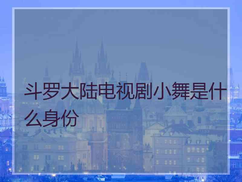 斗罗大陆电视剧小舞是什么身份