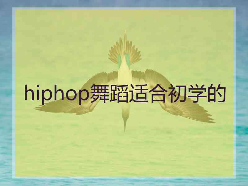 hiphop舞蹈适合初学的