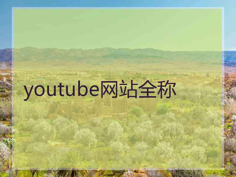 youtube网站全称