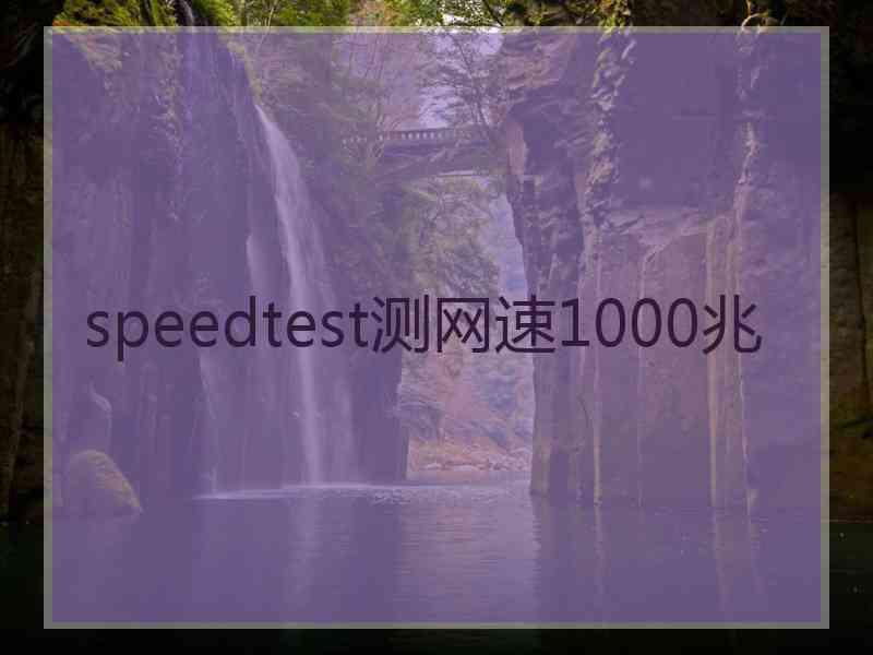 speedtest测网速1000兆