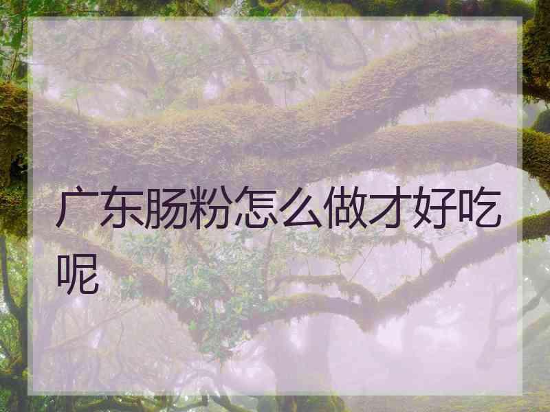 广东肠粉怎么做才好吃呢