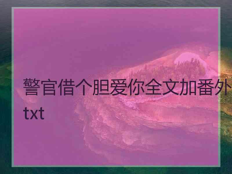 警官借个胆爱你全文加番外txt