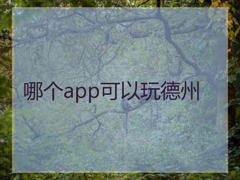 哪个app可以玩德州